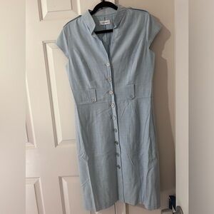 Calvin Klein powder blue sleath dress, size 14